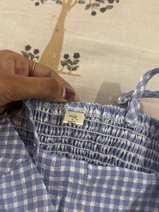 Gingham Button-Front Dress