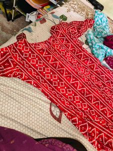 Red Printed Kurta