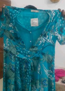 I AM FOR YOU Women Blue &amp; White Floral Dres