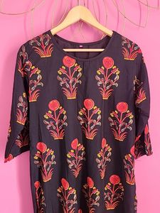 Black  Crape Kurti