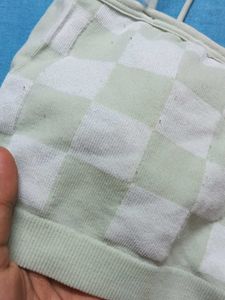 Checkered Padded Bralette Top