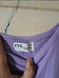 Purple Ribbed Top