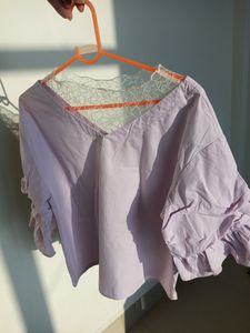 Lavender Ruffled Korean Style Top