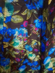 Peacock Feather Print Long Skirt