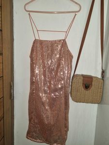 Forever  21 Peach Sequence Dress
