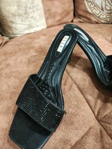 Women Embellished Black High Heels