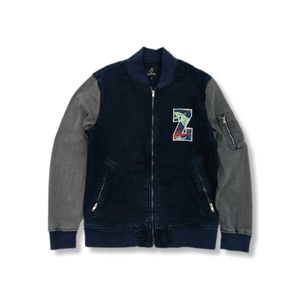 Two-Tone Denim Bomber Jacket