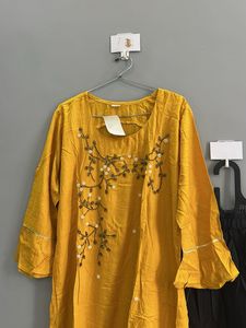 Elegant Yellow Kurta Set (XXL)