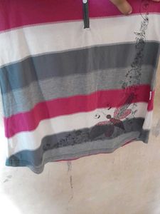 Striped V-Neck Tunic Top