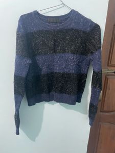 Blue Black Winter Top
