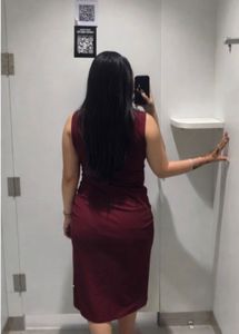 Burgundy Sleeveless Midi Dress