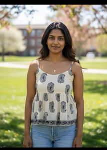 Paisley Print Sleeveless Top