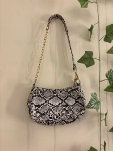Snakeskin Print Shoulder Bag