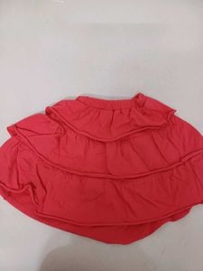 Red Layered Skirt