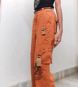 Orange Cargo Pants