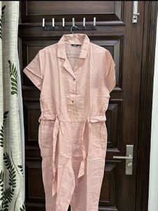 Blush Pink Belted Jumpsuit