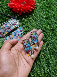 Beautiful Multicolour Oxidised Jewellery Set