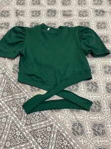 Wrap waist AGreen Top