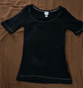 H&M Black Ribbed Top