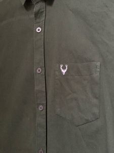 Allen Solly Plain Bottle Green Color Shirt