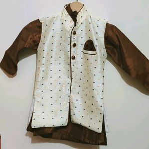 Brown 🟤Bajirao Style Kurta Set 3- 4 Year Boy
