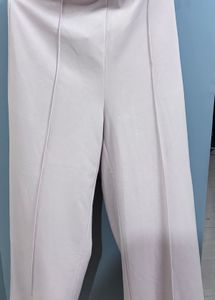 Beige Wide Leg Pants