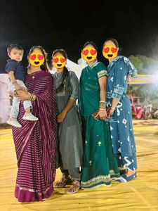 Party  Purple Colour Wear Saree Without Blouse