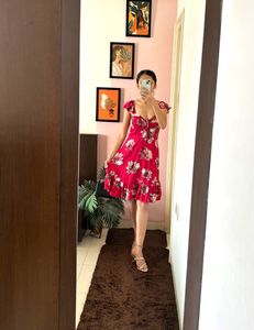 Red Floral Dress Size M