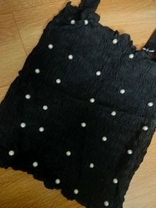 Black Pearl Embellished Tank Top