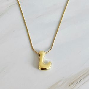 Gold &#39;L&#39; Initial Layered Necklace