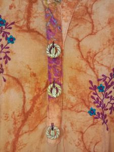 Orange Embroidered Kurta For Women
