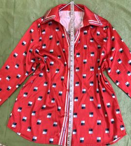 Retro Red Patterned Shirt Size S-L