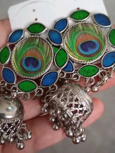 Peacock Jhumka Earrings