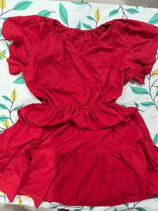 Red Ruffle Mini Dress