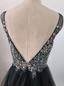 Sparkly Black Tulle Mini Dress