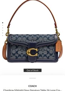Sold—Coach Tabby 26 Chambray Navy Bag
