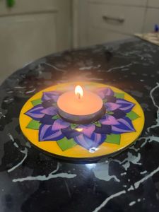 Hand-painted Floral Candle Holder