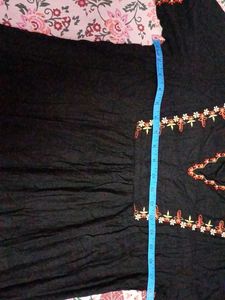 Embroidered Black Tunic midi dress