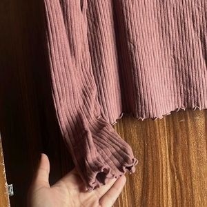 Pink Ribbed Top
