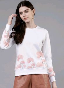 White Floral Sweatshirt