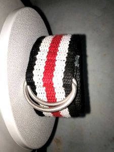 Striped D-Ring Belt