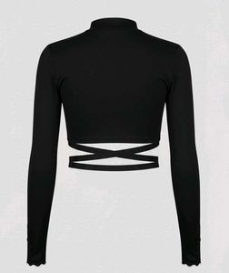 Black Cutout Long Sleeve Top