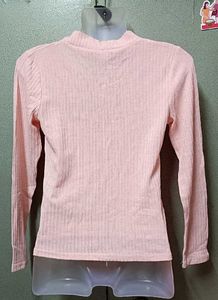 Pink Cutout Long Sleeve Top