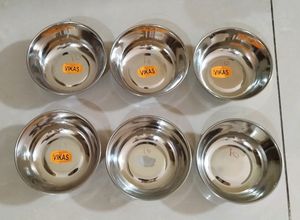 New Unused Stainless Steel Katoris 6 Pieces