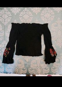 Forever 21 Off Shoulders Black Top