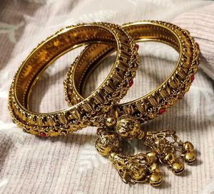 Elegant Bangles with Bell Charms