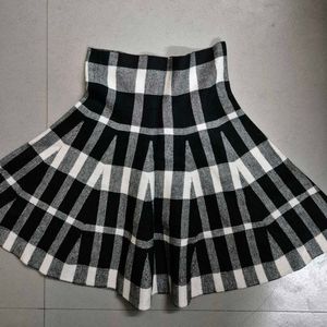 Woolen Korean Plaid Skirt