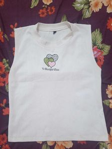White Sleeveless Heart Top