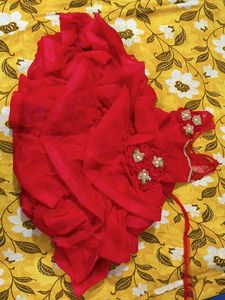 Red party wear frock