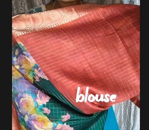 Floral Print Green Saree